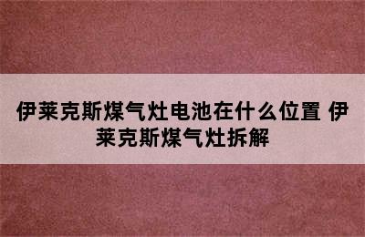 伊莱克斯煤气灶电池在什么位置 伊莱克斯煤气灶拆解